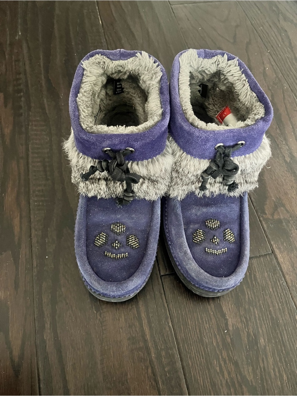 Women’s Purple Faux-Fur Lined Slip-On Boots